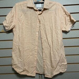 Denim & Flower‎ Ricky Singh Peach Linen Blend Button Down Shirt - M